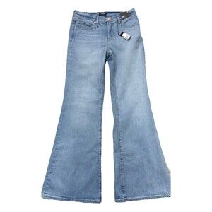 Express 70s Flare Mid Rise Jeans Womens Size 6S Medium Wash New